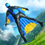 Base Jump Wing Suit Flying Logo